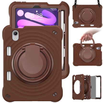 For iPad mini (2024) / (2021) Case with Shoulder Strap Kickstand PC Silicone TPU Tablet Cover