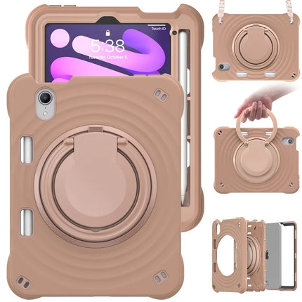 For iPad mini (2024) / (2021) Case with Shoulder Strap Kickstand PC Silicone TPU Tablet Cover