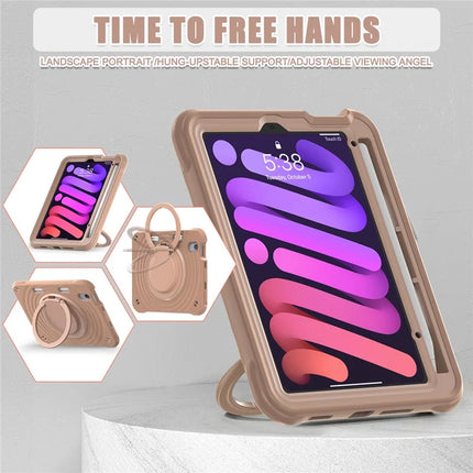 For iPad mini (2024) / (2021) Case with Shoulder Strap Kickstand PC Silicone TPU Tablet Cover