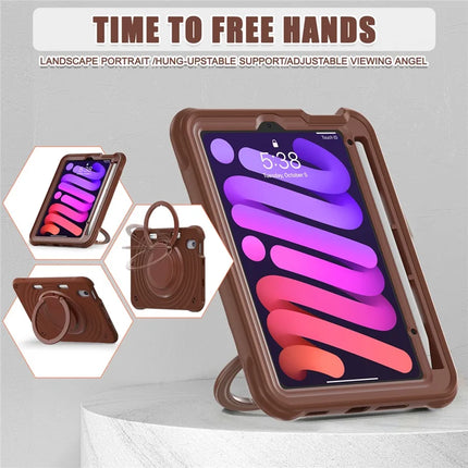 For iPad mini (2024) / (2021) Case Rotatable Hand Grip Kickstand PC Silicone TPU Tablet Cover