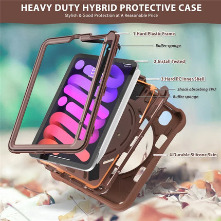 For iPad mini (2024) / (2021) Case Rotatable Hand Grip Kickstand PC Silicone TPU Tablet Cover