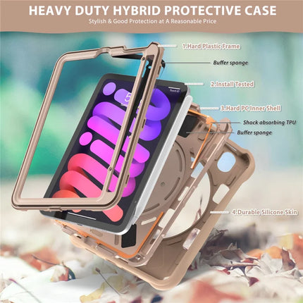 For iPad mini (2024) / (2021) Case Rotatable Hand Grip Kickstand PC Silicone TPU Tablet Cover