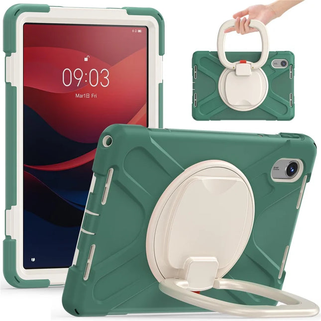 Tablet Case for Lenovo Tab M11 TB-330FU 331FC / Tab K11 TB-330XU / Xiaoxin Pad 11 2024 Kickstand PC TPU Silicone Back Cover - Emerald Green