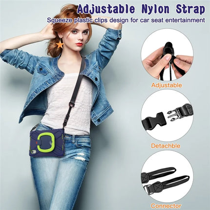 Kickstand Tablet Case for Lenovo Tab M11 TB-330FU 331FC / Tab K11 TB-330XU / Xiaoxin Pad 11 2024 Back Cover with Shoulder Strap