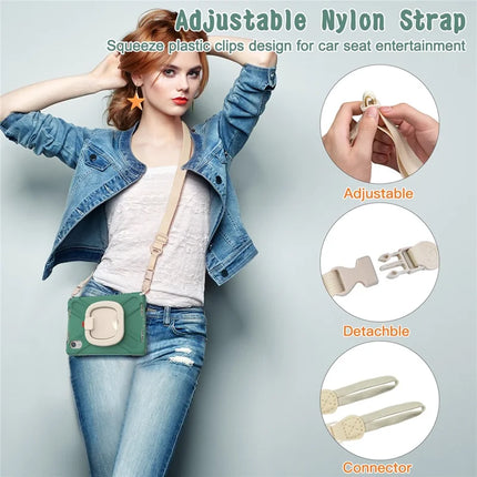Kickstand Tablet Case for Lenovo Tab M11 TB-330FU 331FC / Tab K11 TB-330XU / Xiaoxin Pad 11 2024 Back Cover with Shoulder Strap