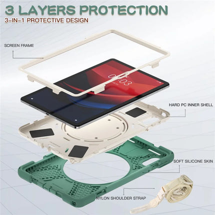 Kickstand Tablet Case for Lenovo Tab M11 TB-330FU 331FC / Tab K11 TB-330XU / Xiaoxin Pad 11 2024 Back Cover with Shoulder Strap