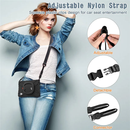 Kickstand Tablet Case for Lenovo Tab M11 TB-330FU 331FC / Tab K11 TB-330XU / Xiaoxin Pad 11 2024 Back Cover with Shoulder Strap