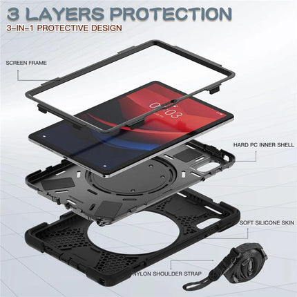 Kickstand Tablet Case for Lenovo Tab M11 TB-330FU 331FC / Tab K11 TB-330XU / Xiaoxin Pad 11 2024 Back Cover with Shoulder Strap