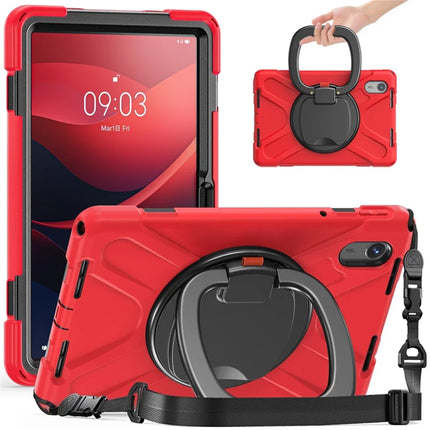 Kickstand Tablet Case for Lenovo Tab M11 TB-330FU 331FC / Tab K11 TB-330XU / Xiaoxin Pad 11 2024 Back Cover with Shoulder Strap - Red+Black