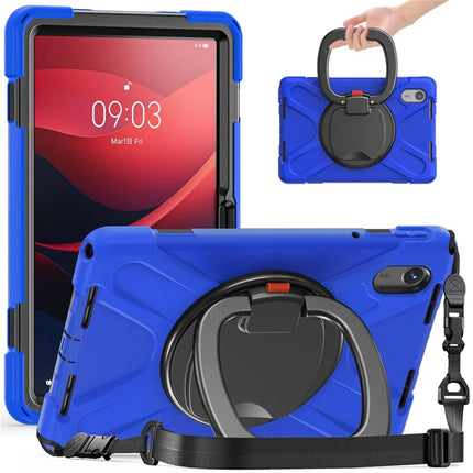 Kickstand Tablet Case for Lenovo Tab M11 TB-330FU 331FC / Tab K11 TB-330XU / Xiaoxin Pad 11 2024 Back Cover with Shoulder Strap - Blue+Black