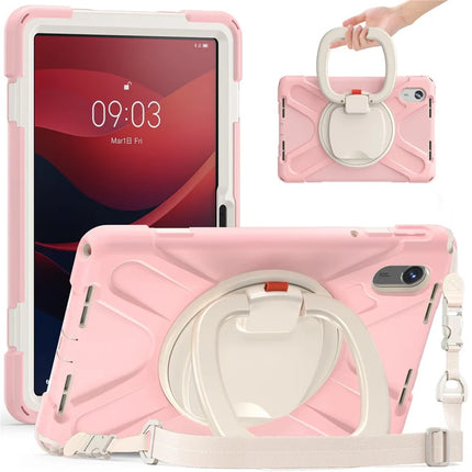 Kickstand Tablet Case for Lenovo Tab M11 TB-330FU 331FC / Tab K11 TB-330XU / Xiaoxin Pad 11 2024 Back Cover with Shoulder Strap - Pink
