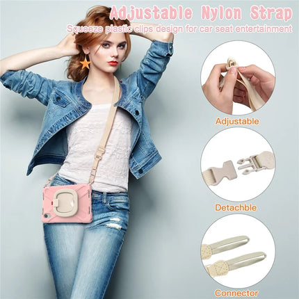 Kickstand Tablet Case for Lenovo Tab M11 TB-330FU 331FC / Tab K11 TB-330XU / Xiaoxin Pad 11 2024 Back Cover with Shoulder Strap