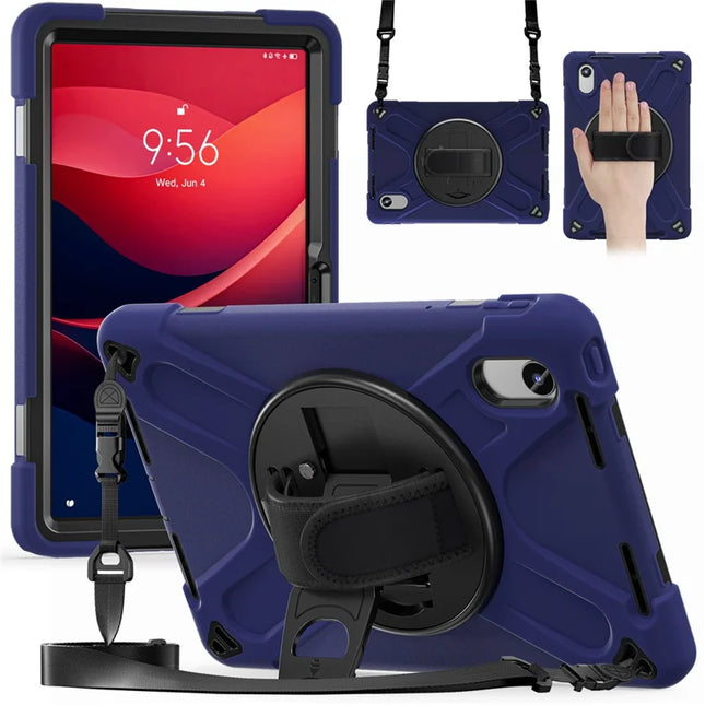 Tablet Case with Shoulder Strap for Lenovo Tab M11 TB-330FU 331FC / Tab K11 TB-330XU / Xiaoxin Pad 11 2024 Kickstand Cover - Navy Blue