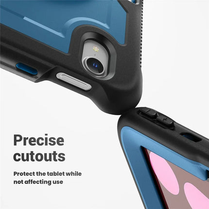 For iPad mini (2024)  /  (2021) Case Compatible with MagSafe Kickstand PC + TPU Tablet Cover with Shoulder Strap