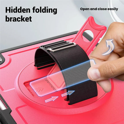 For iPad mini (2024)  /  (2021) Case Compatible with MagSafe Kickstand PC + TPU Tablet Cover with Shoulder Strap