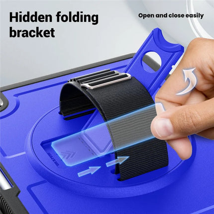For iPad mini (2024)  /  (2021) Case Compatible with MagSafe Kickstand PC + TPU Tablet Cover with Shoulder Strap