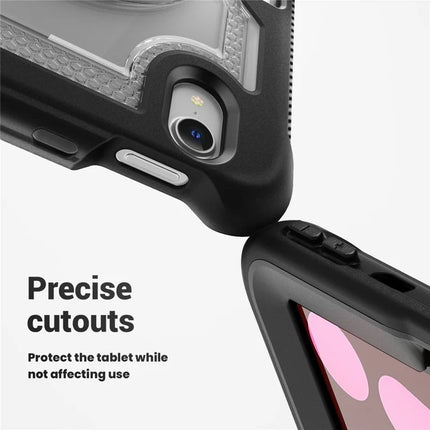 For iPad mini (2024)  /  (2021) Case Compatible with MagSafe Kickstand PC + TPU Tablet Cover with Shoulder Strap