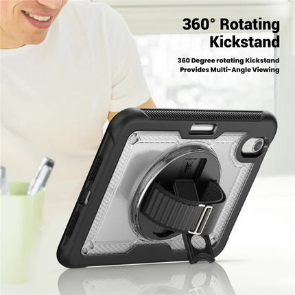 For iPad mini (2024)  /  (2021) Case Compatible with MagSafe Kickstand PC + TPU Tablet Cover with Shoulder Strap