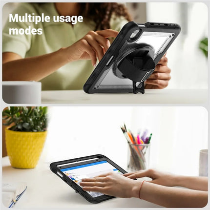For iPad mini (2024)  /  (2021) Case Compatible with MagSafe Kickstand PC + TPU Tablet Cover with Shoulder Strap