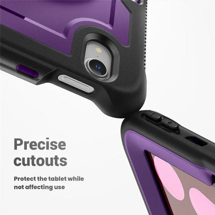 For iPad mini (2024)  /  (2021) Case Compatible with MagSafe Kickstand PC + TPU Tablet Cover with Shoulder Strap
