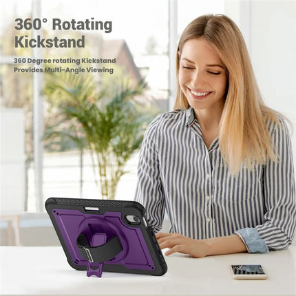 For iPad mini (2024)  /  (2021) Case Compatible with MagSafe Kickstand PC + TPU Tablet Cover with Shoulder Strap