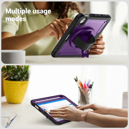 For iPad mini (2024)  /  (2021) Case Compatible with MagSafe Kickstand PC + TPU Tablet Cover with Shoulder Strap