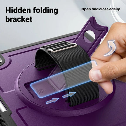 For iPad mini (2024)  /  (2021) Case Compatible with MagSafe Kickstand PC + TPU Tablet Cover with Shoulder Strap