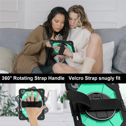 For iPad Air 13 (2024) Case Silicone + PC Kickstand Tablet Cover with Handy Strap, Shoulder Strap