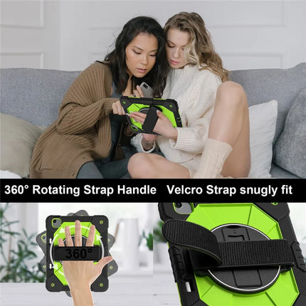 For iPad Air 13 (2024) Case Silicone + PC Kickstand Tablet Cover with Handy Strap, Shoulder Strap