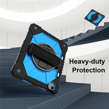 For iPad Air 13 (2024) Case Silicone + PC Kickstand Tablet Cover with Handy Strap, Shoulder Strap