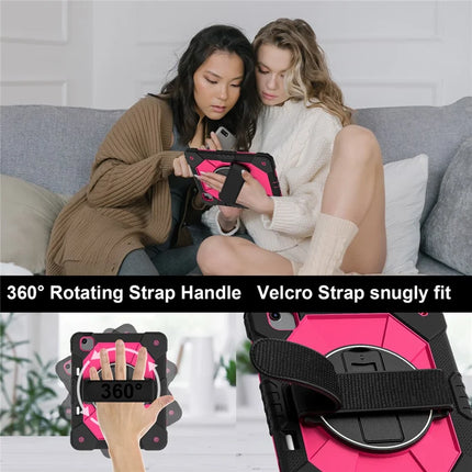 For iPad Air 13 (2024) Case Silicone + PC Kickstand Tablet Cover with Handy Strap, Shoulder Strap