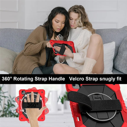 For iPad Air 13 (2024) Case Silicone + PC Kickstand Tablet Cover with Handy Strap, Shoulder Strap