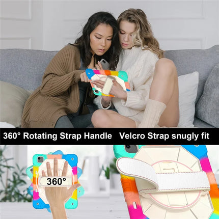 For iPad Air 13 (2024) Case Silicone + PC Kickstand Tablet Cover with Handy Strap, Shoulder Strap