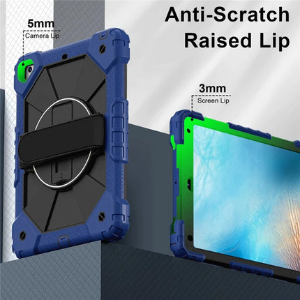 Tablet Case For iPad 9.7-inch (2018) / (2017) / Air 2 Silicone + PC Kickstand Cover with Handy Strap, Shoulder Strap