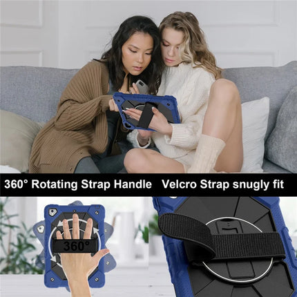Tablet Case For iPad 9.7-inch (2018) / (2017) / Air 2 Silicone + PC Kickstand Cover with Handy Strap, Shoulder Strap