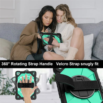 Tablet Case For iPad 9.7-inch (2018) / (2017) / Air 2 Silicone + PC Kickstand Cover with Handy Strap, Shoulder Strap