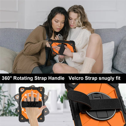 Tablet Case For iPad 9.7-inch (2018) / (2017) / Air 2 Silicone + PC Kickstand Cover with Handy Strap, Shoulder Strap