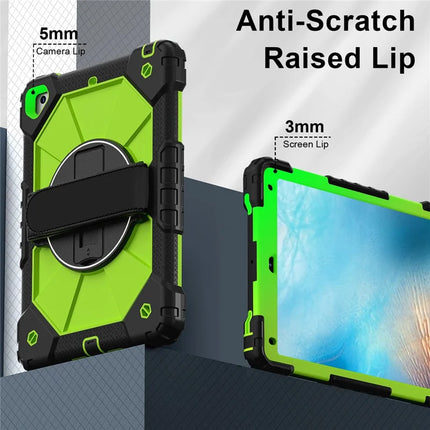 Tablet Case For iPad 9.7-inch (2018) / (2017) / Air 2 Silicone + PC Kickstand Cover with Handy Strap, Shoulder Strap