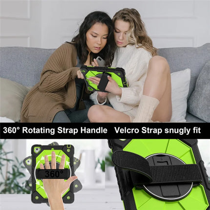 Tablet Case For iPad 9.7-inch (2018) / (2017) / Air 2 Silicone + PC Kickstand Cover with Handy Strap, Shoulder Strap
