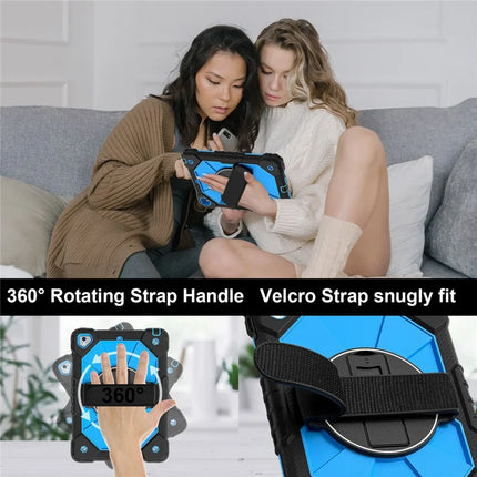 Tablet Case For iPad 9.7-inch (2018) / (2017) / Air 2 Silicone + PC Kickstand Cover with Handy Strap, Shoulder Strap