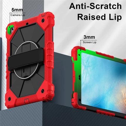 Tablet Case For iPad 9.7-inch (2018) / (2017) / Air 2 Silicone + PC Kickstand Cover with Handy Strap, Shoulder Strap