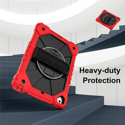 Tablet Case For iPad 9.7-inch (2018) / (2017) / Air 2 Silicone + PC Kickstand Cover with Handy Strap, Shoulder Strap