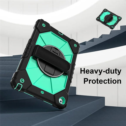 Tablet Case For iPad 10.2 (2021) / (2020) / (2019) Silicone + PC Kickstand Cover with Handy Strap, Shoulder Strap