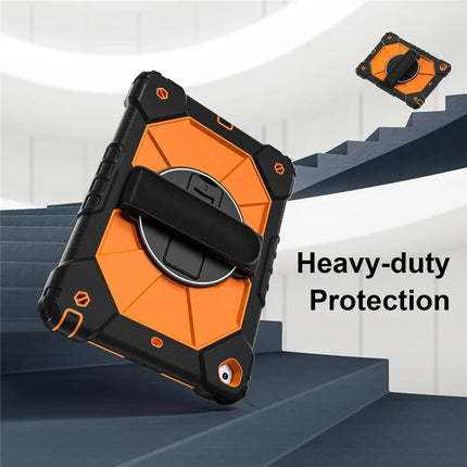 Tablet Case For iPad 10.2 (2021) / (2020) / (2019) Silicone + PC Kickstand Cover with Handy Strap, Shoulder Strap