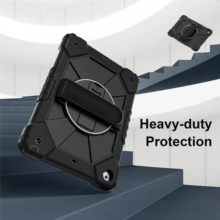 Tablet Case For iPad 10.2 (2021) / (2020) / (2019) Silicone + PC Kickstand Cover with Handy Strap, Shoulder Strap