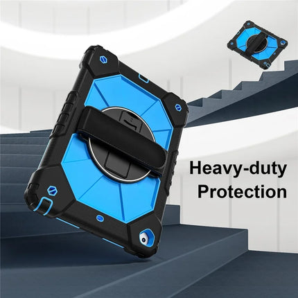 Tablet Case For iPad 10.2 (2021) / (2020) / (2019) Silicone + PC Kickstand Cover with Handy Strap, Shoulder Strap