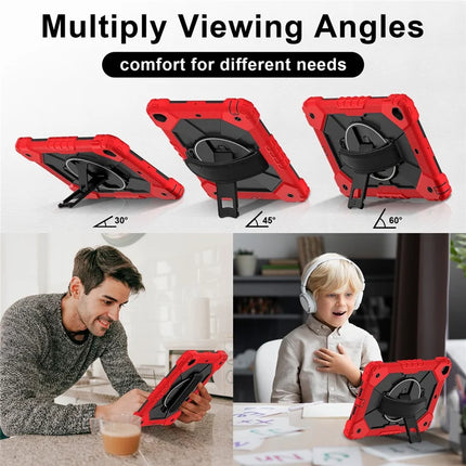 Tablet Case For iPad 10.2 (2021) / (2020) / (2019) Silicone + PC Kickstand Cover with Handy Strap, Shoulder Strap