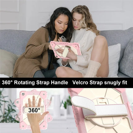 Tablet Case For iPad 10.2 (2021) / (2020) / (2019) Silicone + PC Kickstand Cover with Handy Strap, Shoulder Strap