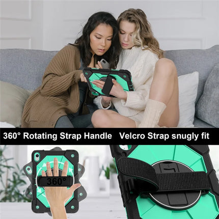 For iPad 10.9 (2022) Case Silicone + PC Kickstand Tablet Cover with Handy Strap, Shoulder Strap