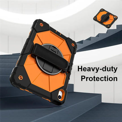 For iPad 10.9 (2022) Case Silicone + PC Kickstand Tablet Cover with Handy Strap, Shoulder Strap